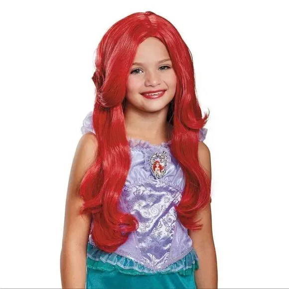 Disney Princess The Little Mermaid Ariel Red Deluxe Wig Kids Ages 4+ Halloween