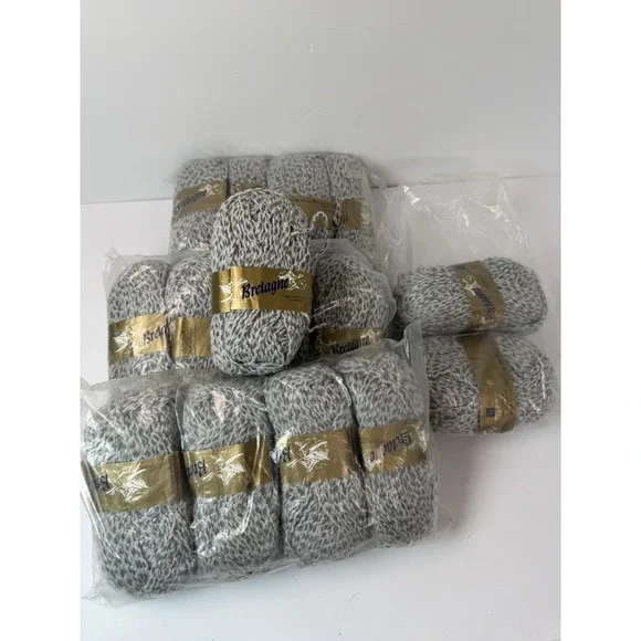Bretagne Made In France Yarn Wool Acyrlic Blend Vintage Lot Of 15 50g Each