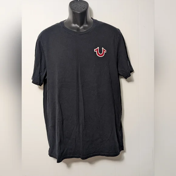 Men's Classic Logo True Religion Black T Shirt Size XL