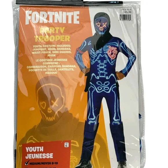 Fortnite‎ Party Trooper Child Costume Size Medium 8-10