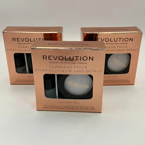 Makeup Revolution Flawless Eye Foil Unicorn Eyeshadow 0.07 Oz Pack Of 3 Pieces