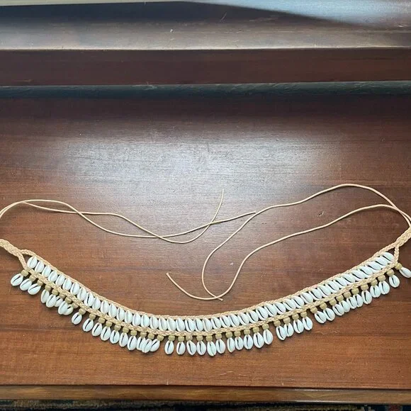 Handmade Boho Cowrie Shell Braided Belt | Beach Festival Waist Tie