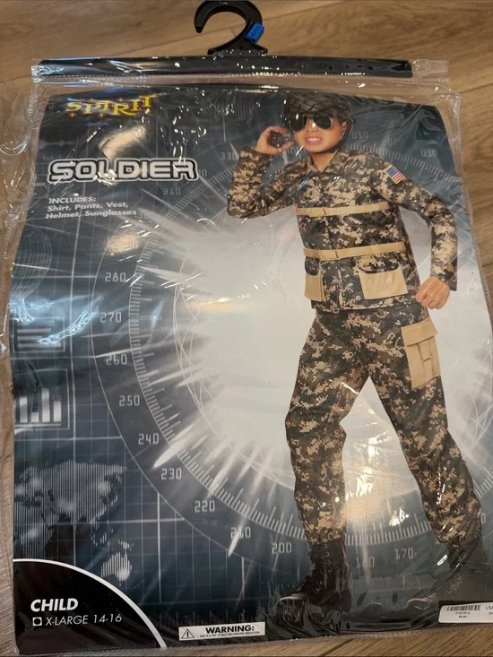 Spirit Halloween Soldier Costume Size 14-16
