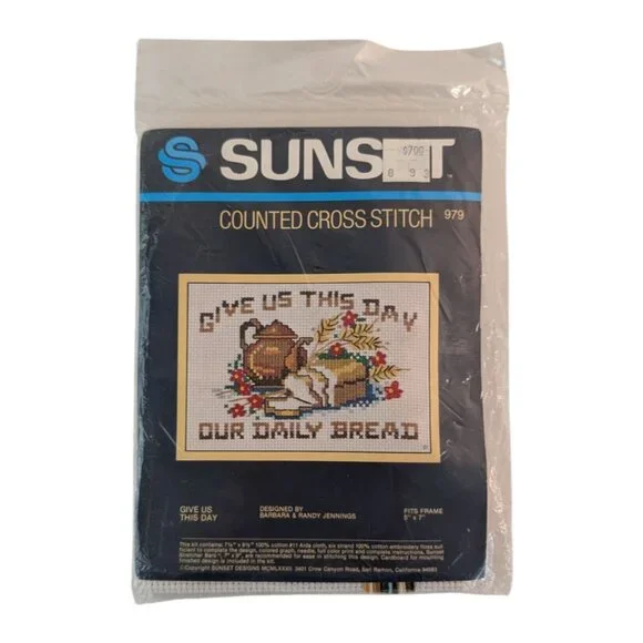 Sunset Counted Cross Stitch #979 Give Us This Day Complete Kit‎ Fits 5x7