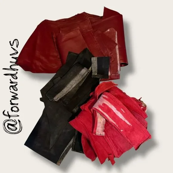 Scrap Suede Sewing Pieces & Leather Crafting Material  - 2 lbs 8 ounces