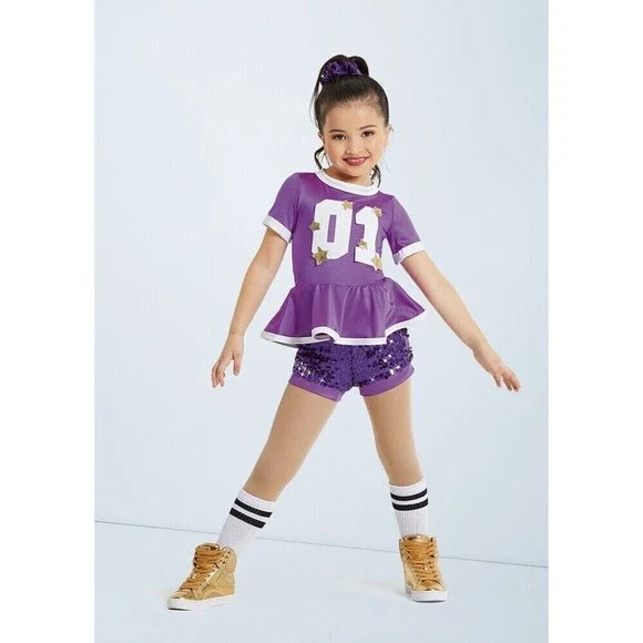 Weissman Dance Costume Weissman Pump Up The Jam sequin purple girl's MC 11/12