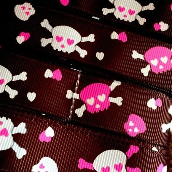 5/$24 grosgrain Ribbon 7/8” NEW 5 yards skulls