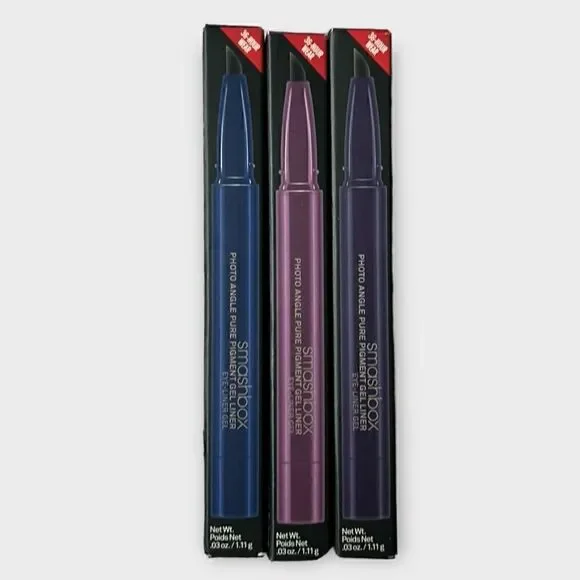 Smashbox Photo Angle Pure Pigment Gel Liner Bundle: Lilac, Plum, Sapphire NWB