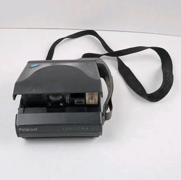 Polaroid Spectra AF Instant Film Camera Vintage Black Untested Strap