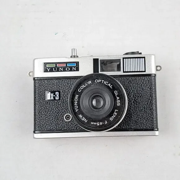 Vintage Yunon DX-3 35mm Film Camera Color Optical Glass Lens Untested Retro