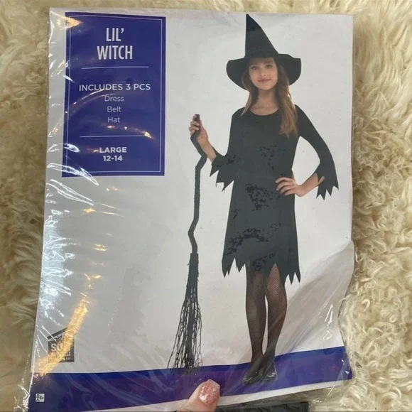 Lil Witch Children's‎ Large 12-14 Suit Yourself Costumes Dress Hat Belt