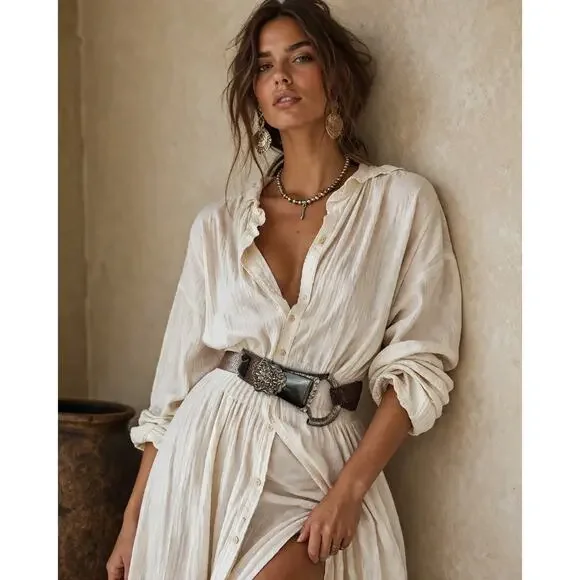 Anthro Style Snake Print Wrap Belt • Statement Buckle • Boho Luxe Waist Belt