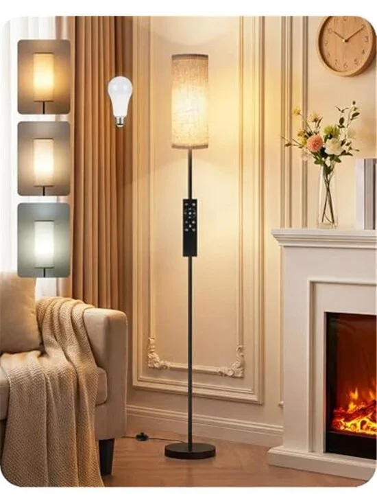 Tall Slim Floor Lamp Dimmable LED Remote Control Standing Lamp Bedroom Nursery