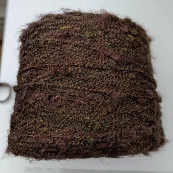 Soft French Boucle Brown cone yarn, mixture of fibers, Made in France