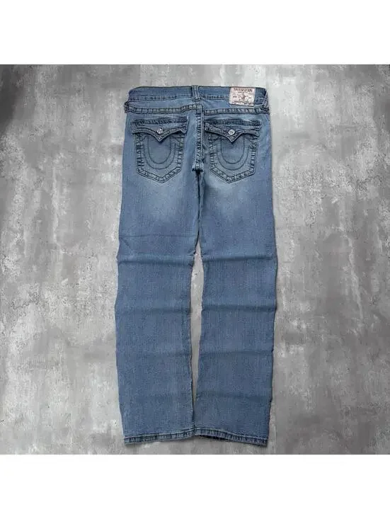 Y2K Blue True Religion Grunge Gothic Ricky Straight Denim Jeans