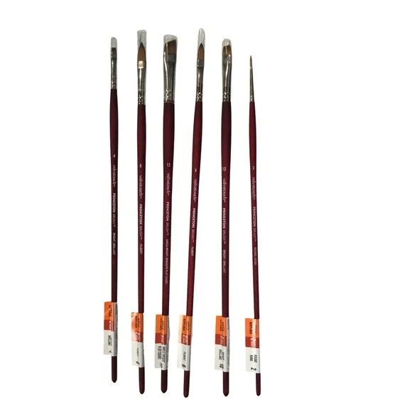 Princeton Velvetouch Artist Brush Set 6‎ Acrylic Watercolor Oil Paint Brushes