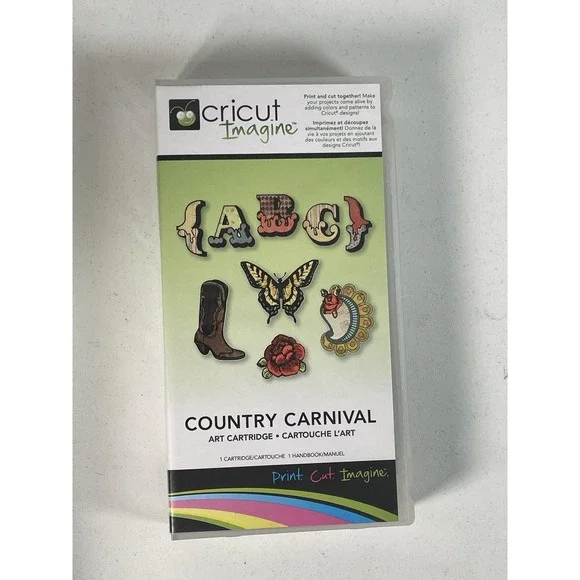 Cricut Imagine Country Carnival Art Cartridge With Handbook Print Cut Manual