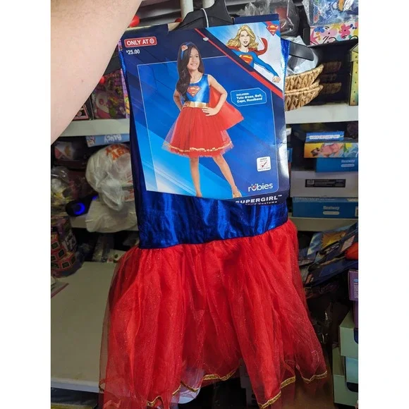 DC COMICS SUPERGIRL‎ HALLOWEEN COSTUME GIRLS Large 8-10 years old NWT