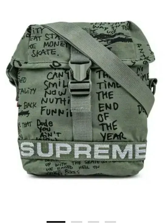 NWT Supreme Olive Green Graffiti Shoulder Messenger Bag