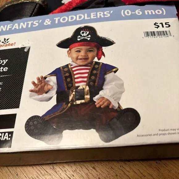 Celebrate Infant Halloween Costume Baby Pirate‎  0-6 Months 2 Piece NEW!