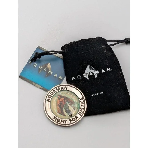 Loot Crate Aquaman Black‎ Manta Collectable Coin with Velvet Pouch Lootcrate