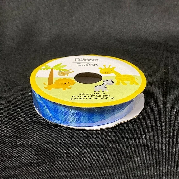 ⭐️ Blue Gingham Check Craft Ribbon 5/8” x 108”