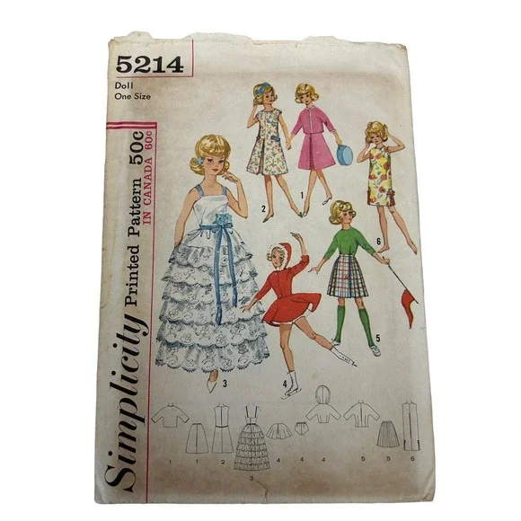 Simplicity‎ Vintage 1950's Doll Wardobe Pattern #5214 Tammy and Jan 12