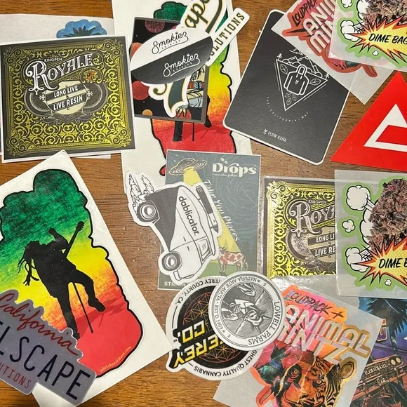 Ten random 420 stickers