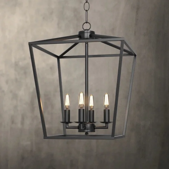 7Pandas Modern Farmhouse Industrial Black Pendant Light Fixture - NIB