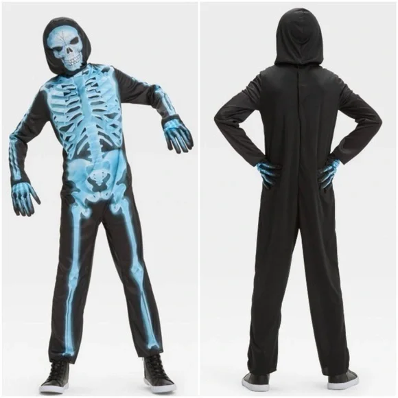 Hyde Eek Small Kids Target XRay Skeleton Jumpsuit Mask Gloves Halloween Costume