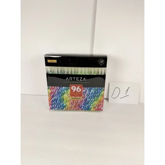 Arteza 96 Real Brush Pens Premium Blendable Water-Based Ink Set w/ Brush Pen