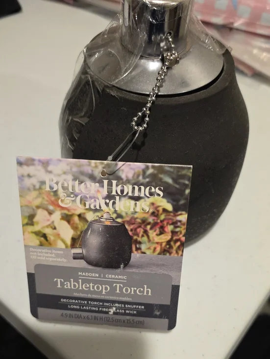 Better Homes And Gardens Black Ceramic Tabletop Lantern