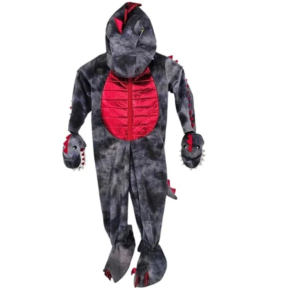 Ministry of Rascals‎ 4T Gray Red Full Body Dragon Halloween Costume