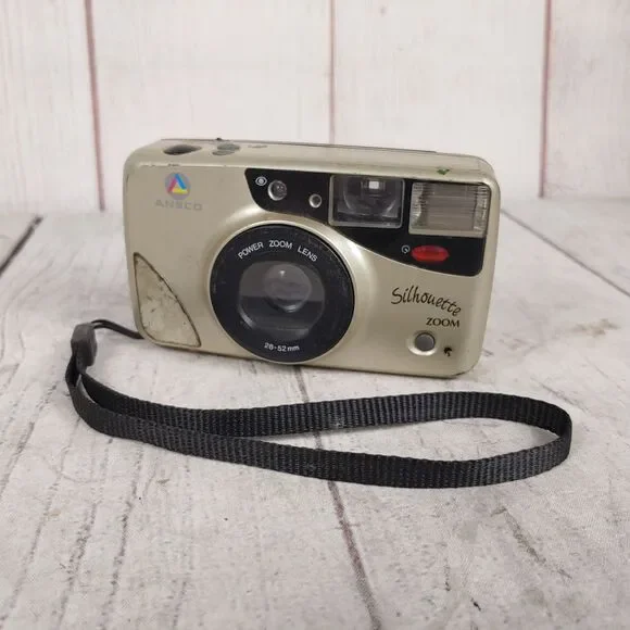 Vintage Ansco Silhouette Power Zoom Lens 28-52mm Film Camera TESTED WORKING