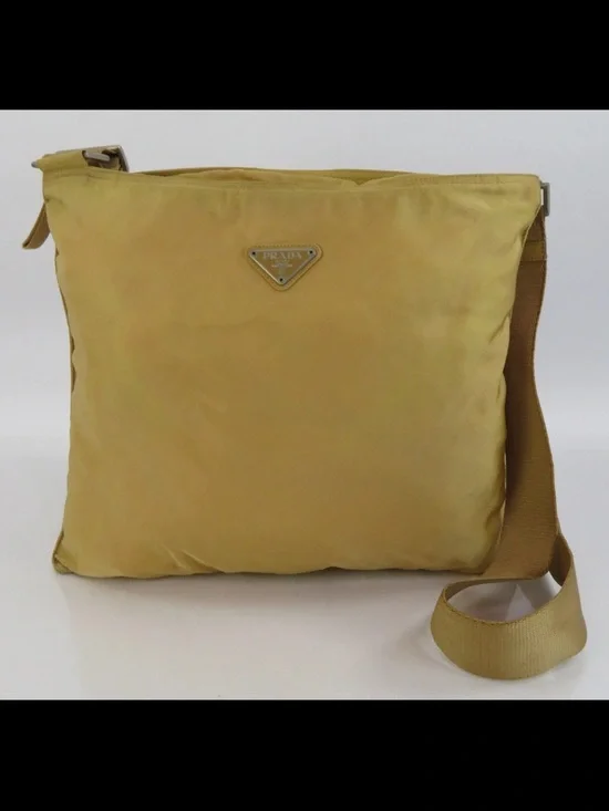 Prada Yellow Nylon Messenger Bag Unisex