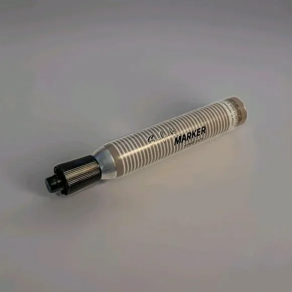 Sanford King Size Permanent Marker Black Works SMELLY Metal Barrel Pen Vintage