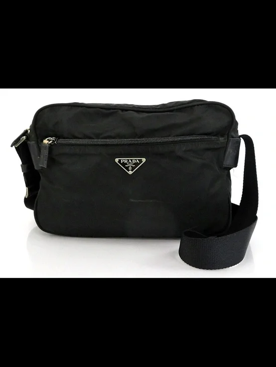 Prada Black Nylon Messenger Bag for Men
