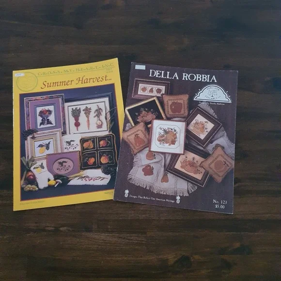Cross Stitch‎ Pattern Books Della Robbia Summer Harvest Fruit Vegetable Vintage