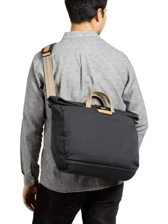 Bellroy Black Orange Canvas System Work Messenger Bag 18 x 13
