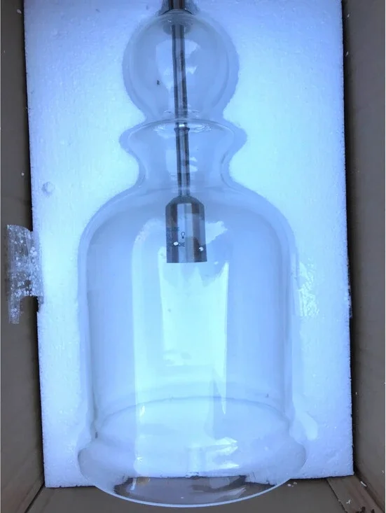 Staunton Collection P5333-9 in. 1-Light Brushed Nickel Pendant with Clear Glass