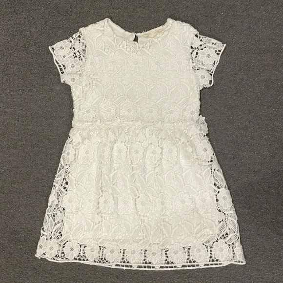 Zara Girls Soft Collection White Floral Lace Dress size 6