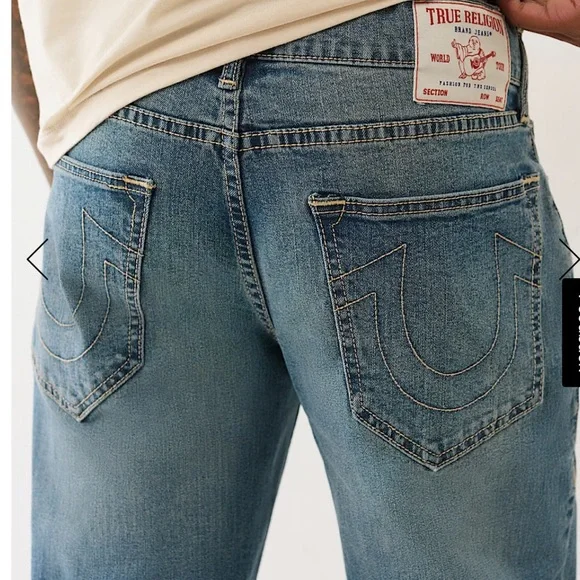 True Religion Men’s Ricky Relaxed Straight Jeans Size 36X34 NWT