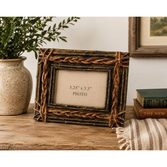 Rustic Twig Vine Picture Frame Woodland Cabin Lodge Nature Cottage Farmhouse