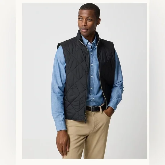 J.Crew Men's Black Quilted Vest