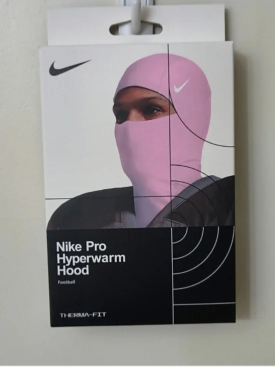 Nike Pro Hyperwarm Hood Pink Therma-FIT Balaclava Ski Mask Football Face Cover