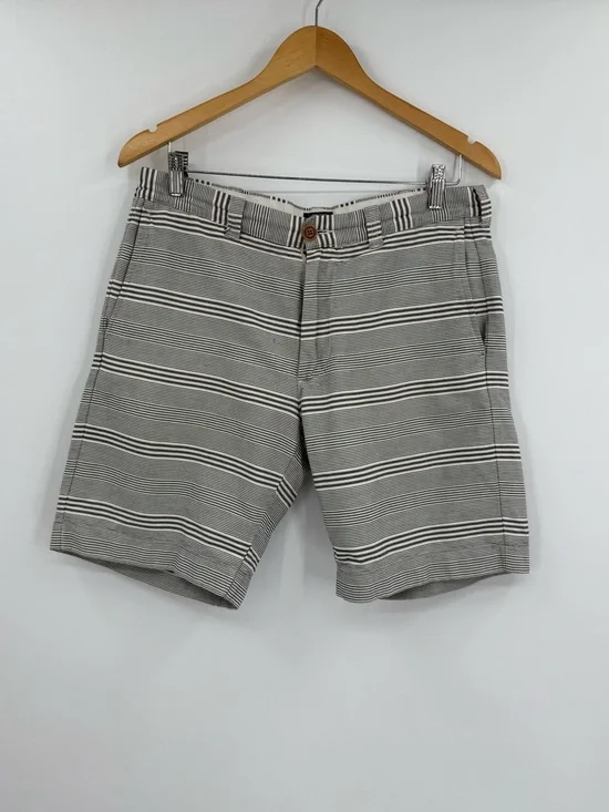 J.Crew 100% Cotton Gramercy Stripe Chino Short | Navy & White | 32