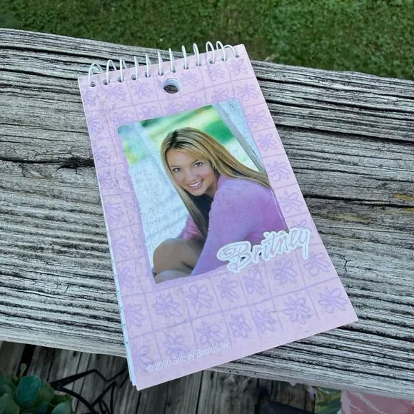 Y2K Britney Spears Mini Spiral Memo Notebook Notepad 2000 Pink