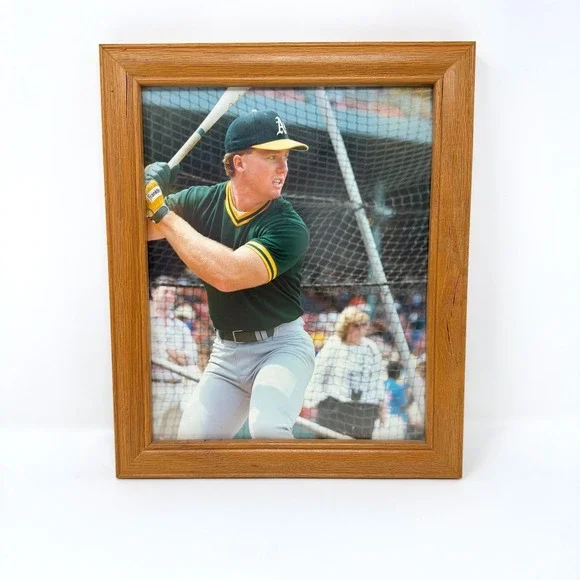 Mark McGwire 1988 Oakland Athletics Framed Photo Batting Cage 9.5x11.5 In