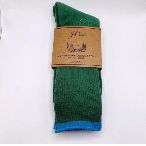 J.Crew Green and Blue Lodge Socks