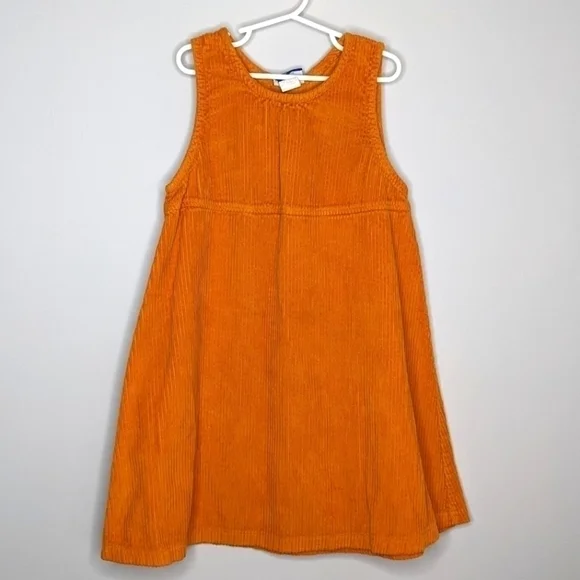 Vintage Flap Happy Wee Winter Woolies Corduroy Orange Jumper Dress 7